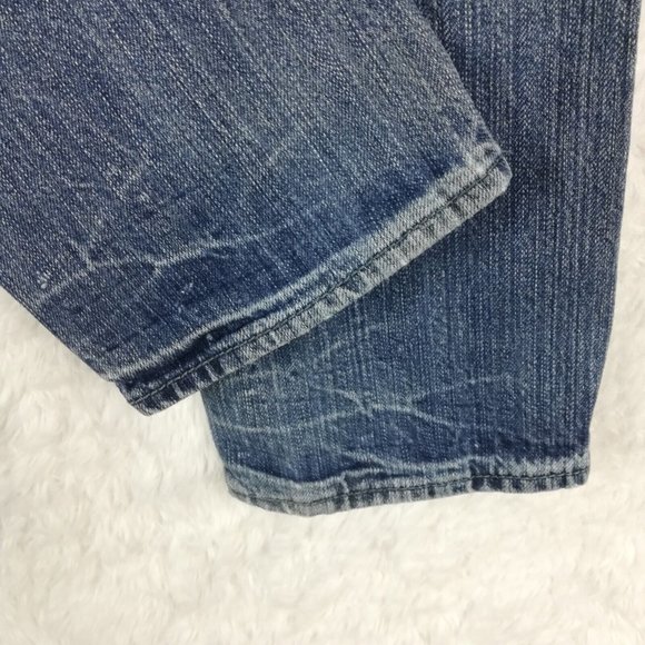 Guess Girls Jeans Straight Leg Denim Blue Medium Wash Ripped 12 - Picture 5 of 13